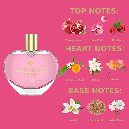 | Valentine's Love Perfume for women | Floral Sweet Fragrance | Valentine's Day Gift | Vegan Heart Shaped Perfume 75ml - 2.5 fl oz.