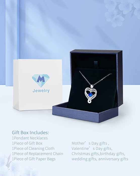 Jewelry for Women Wife Infinity Heart Birthstone I Love You Necklace for Women