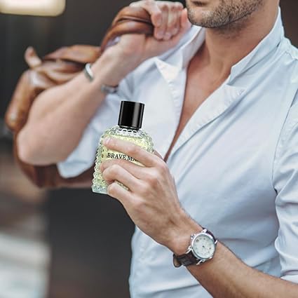 Brave Man for Men Perfume Natural Spray Brave Man Pour Homme for Men's Eau De Parfum Cologne for Men Great Natural Taste for Daily Use Smell Fresh All Day A Gift for Any Occasion 3.4 Fl Oz/100ML