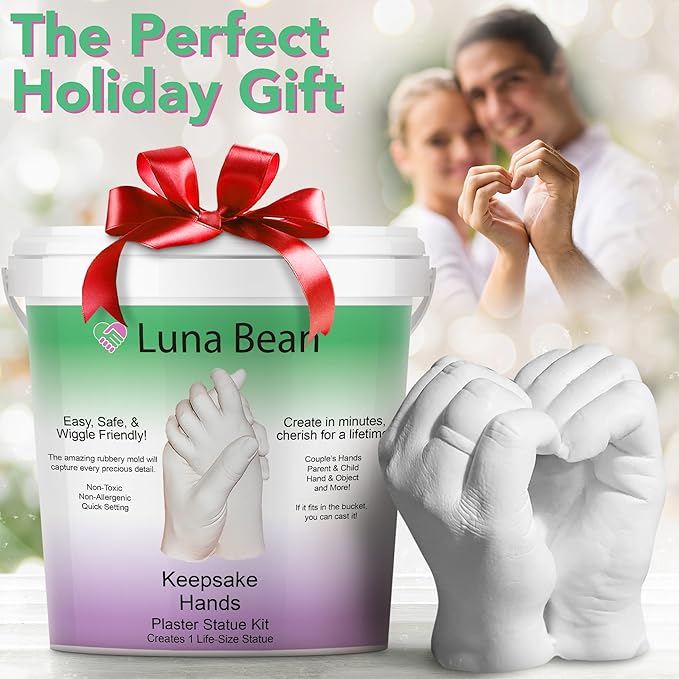 Anniversary for Couple Gift, Mothers Day Gifts, Gifts for Women Men Mom, Hand Molding Kit