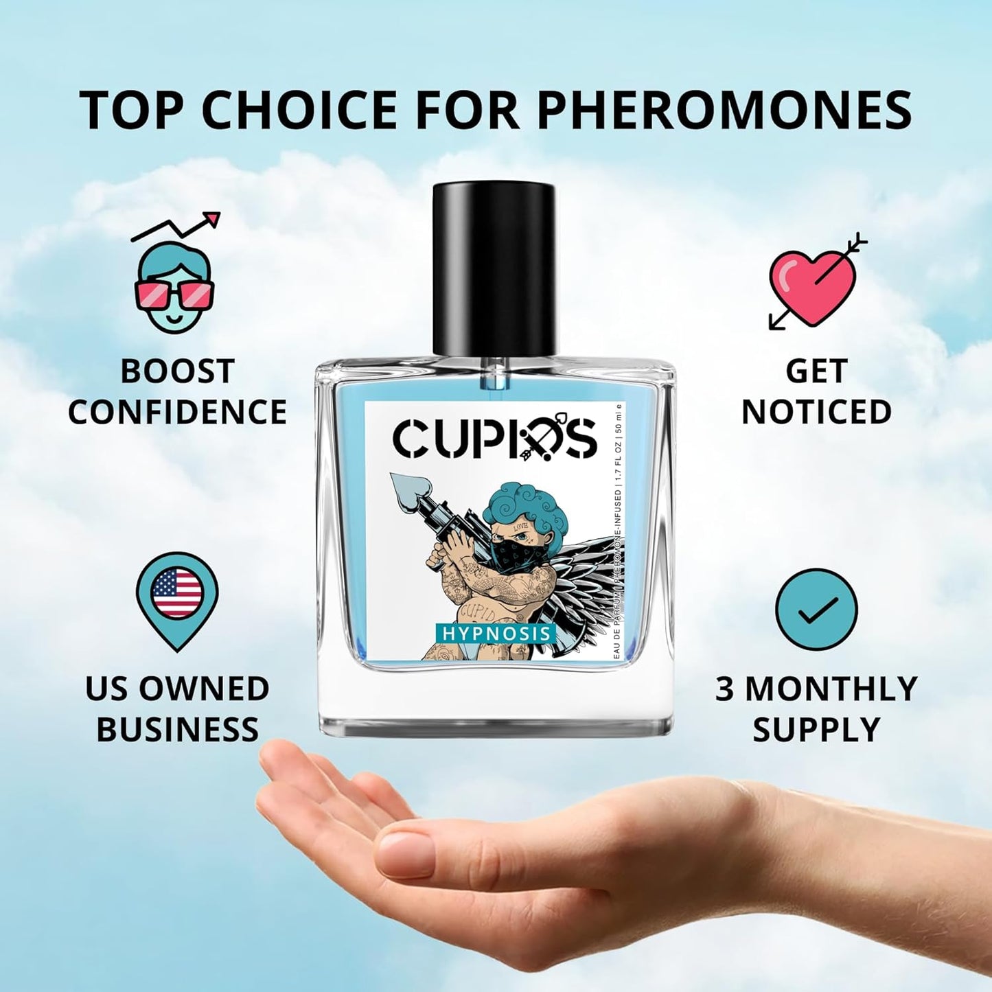 Original EDP Hypnosis 2.0 Pheromone-Infused Cologne for Men - Real Pheromone Perfume 50ml
