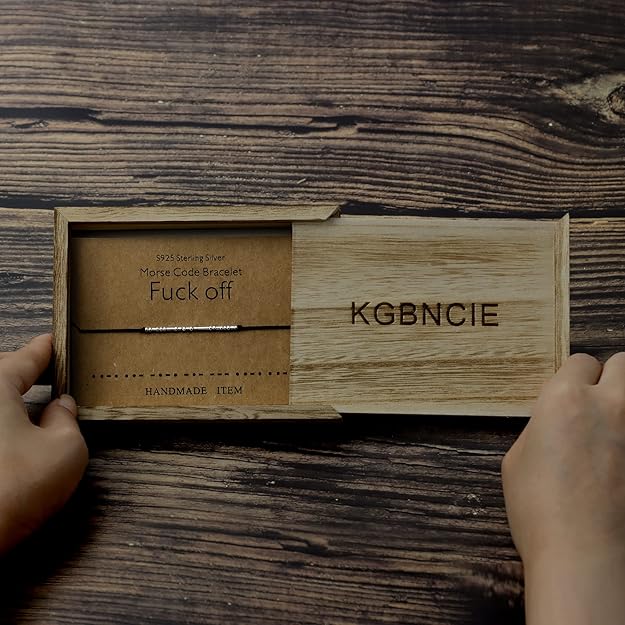 KGBNCIE Inspirational Gifts for Women, Morse Code Funny Gifts Bracelets for Women, Morse Code Bracelets Friend Gifts