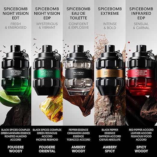 Viktor&Rolf - Spicebomb Infrared Eau de Parfum - Woody & Spicy - Cologne for Men - With Notes of Leather & Cinnamon - 3 Fl Oz