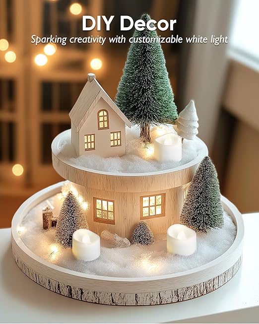 Homemory Pure White Flameless LED Tea Lights Candles, 200+Hour Battery Operated Fake Electric Votive Candles TeaLights for Christmas, DIY Mood Lighting, Party, Holiday, Funeral, Home Decor, 12-Pack
